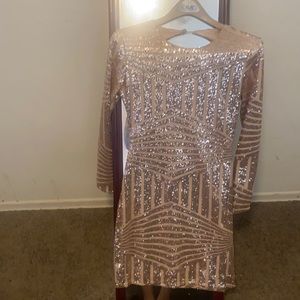 Backless Sequine Cocktail Bodycon Mini Dress